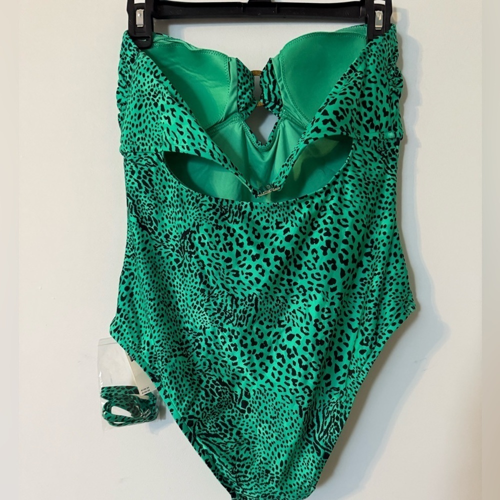 Anthropologie Seafolly Wild Ones Bandeau One Piece - Jade - US Size 10 NWT - Picture 6 of 11